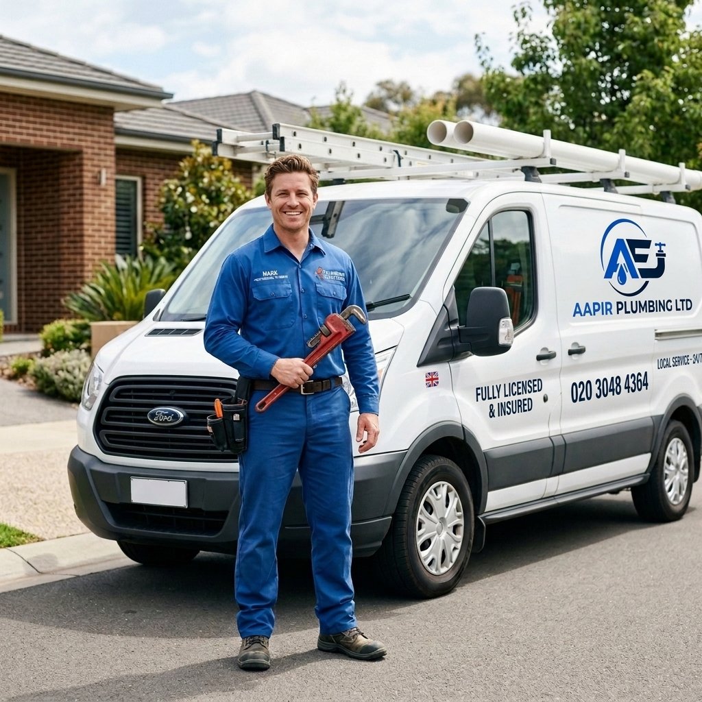 AAPIR Emergency Plumber standing in front of service vans